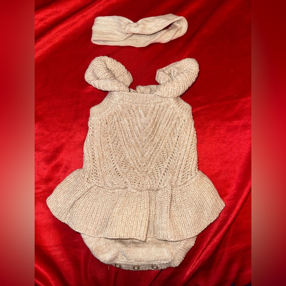 Knit Baby Dress Romper